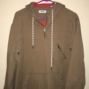 men’s quarter zip khaki jacket